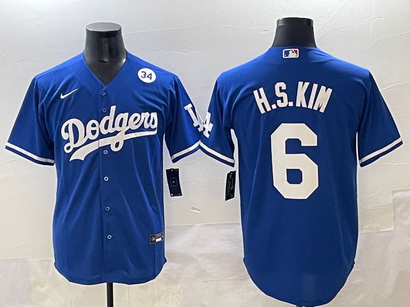 Men 2025 Los Angeles Dodgers #6 H.S.Kim Blue Game Nike MLB Jersey style 8->los angeles dodgers->MLB Jersey